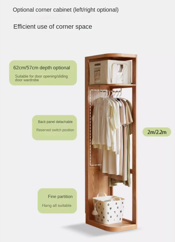 Oak Solid Wood Sliding Door Wardrobe.