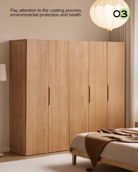 Oak Solid Wood Nordic Wardrobe.