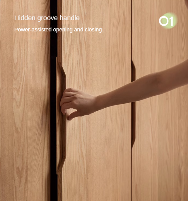 Oak Solid Wood Nordic Wardrobe.