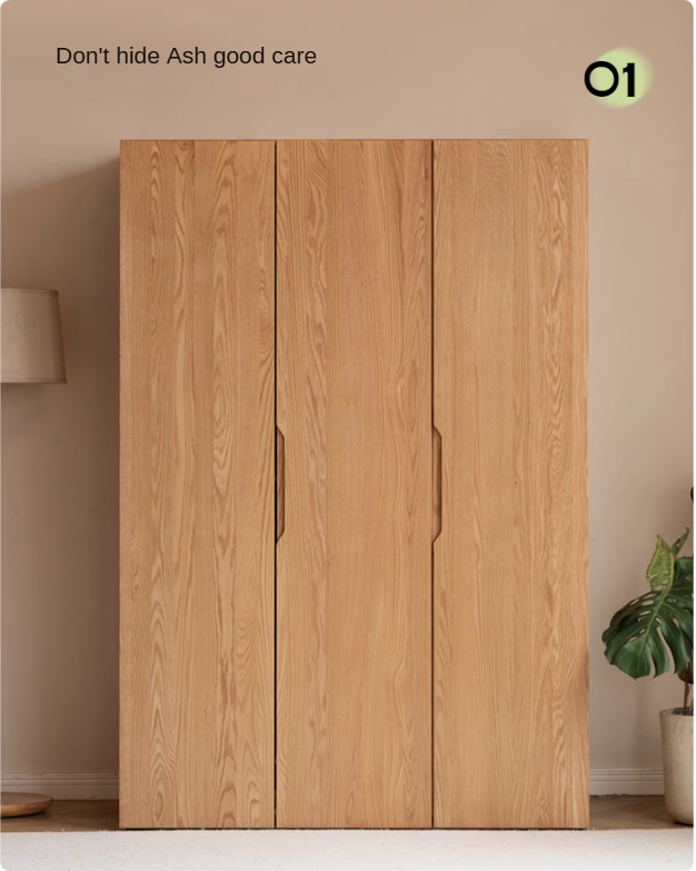 Oak Solid Wood Nordic Wardrobe.