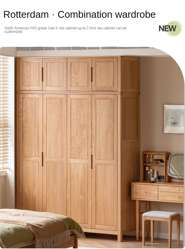 Oak solid wood Wardrobe