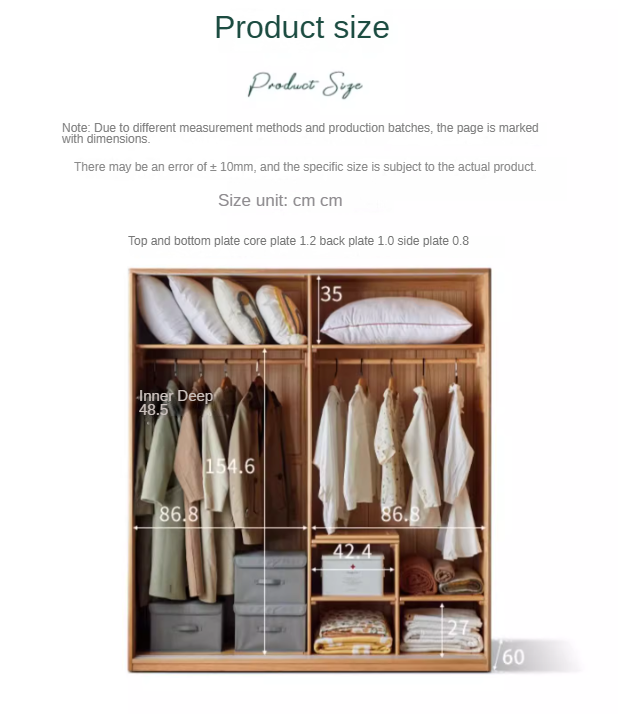 Oak Solid Wood Wardrobe Sliding Door.