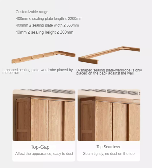 Oak Solid Wood Wardrobe Sliding Door-