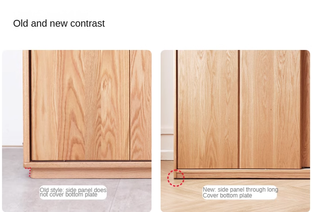 Oak Solid Wood Wardrobe Sliding Door-