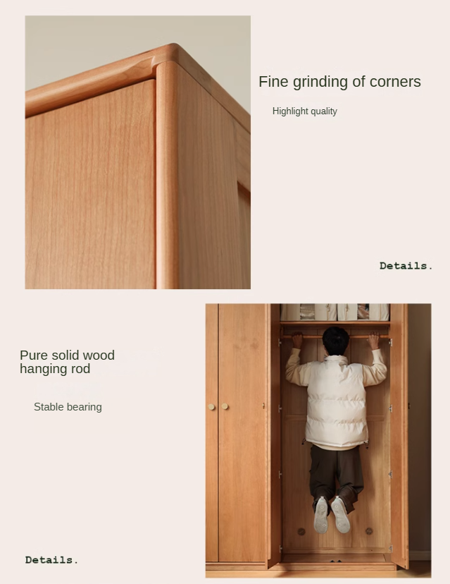 Сherry Solid Wood Exquisite Wardrobe.