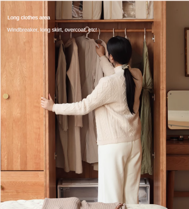Сherry Solid Wood Exquisite Wardrobe.