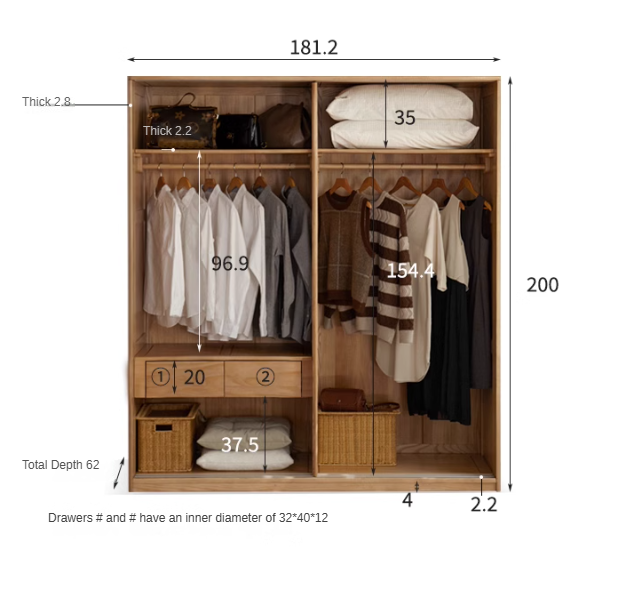 Oak, Ash Solid Wood Wardrobe Sliding Door.