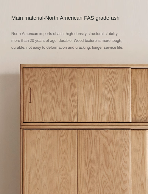 Oak, Ash Solid Wood Wardrobe Sliding Door.