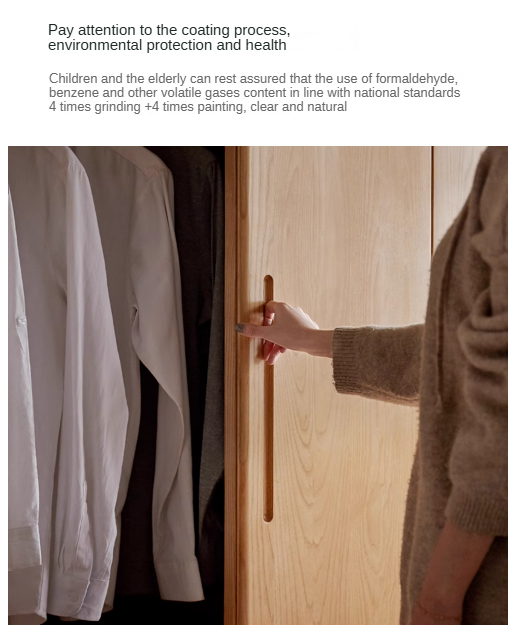 Oak, Ash Solid Wood Wardrobe Sliding Door.