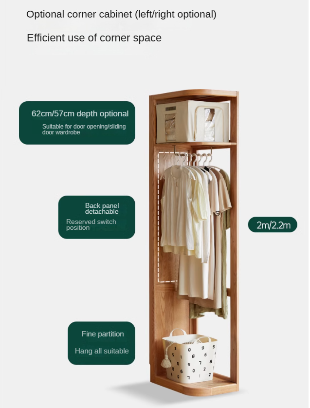 Oak, Ash Solid Wood Wardrobe Sliding Door.