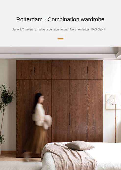 Oak Solid Wood Modern Wardrobe.