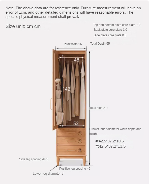 Oak Solid Wood Rattan Wardrobe.