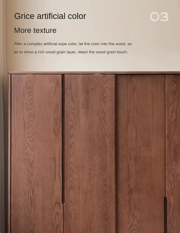 Oak Solid Wood Sliding Door Wardrobe.