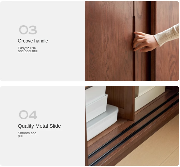 Oak Solid Wood Sliding Door Wardrobe.