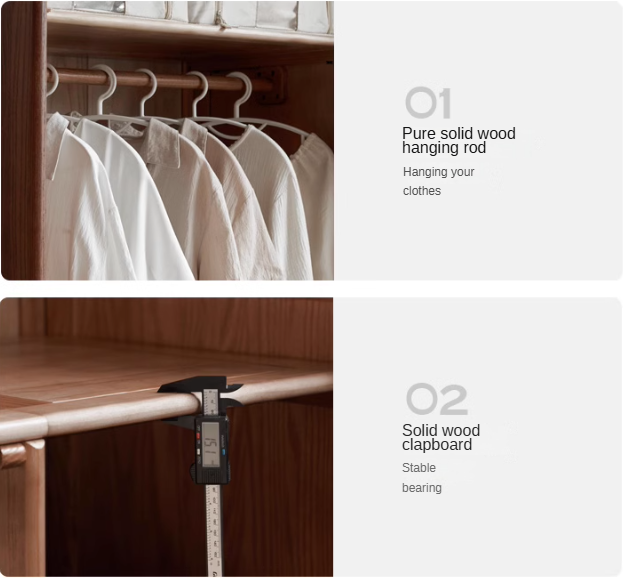 Oak Solid Wood Sliding Door Wardrobe.