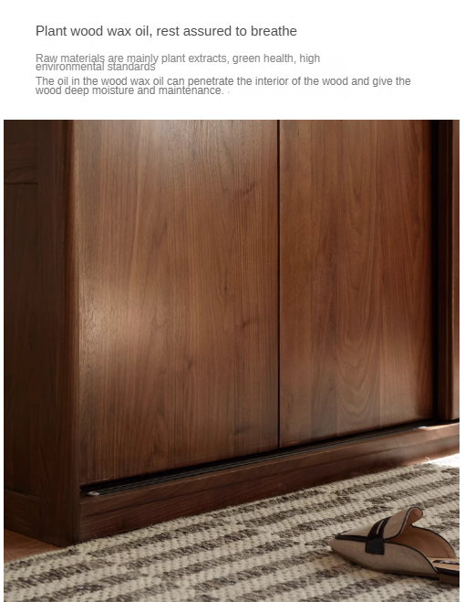 Black Walnut, Sandalwood Sliding Door Wardrobe.