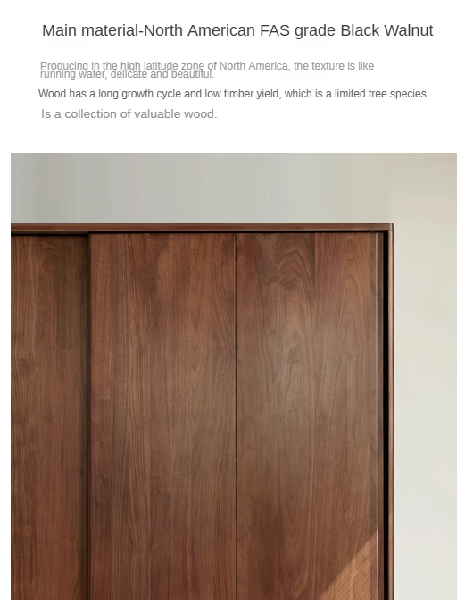 Black Walnut, Sandalwood Sliding Door Wardrobe.
