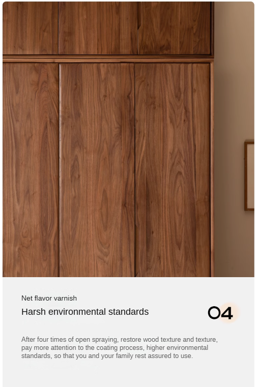 Black Walnut Solid Wood Large Wardrobe.