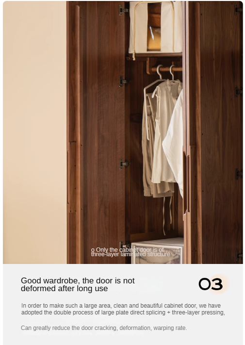 Black Walnut Solid Wood Large Wardrobe.