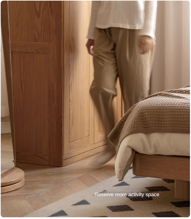 Oak Solid Wood Narrow Wardrobe.