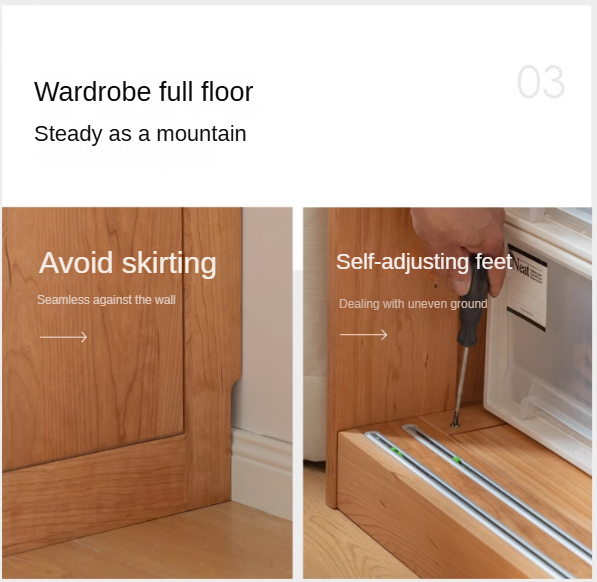 Cherry Wood Retro Wardrobe Sliding Door.