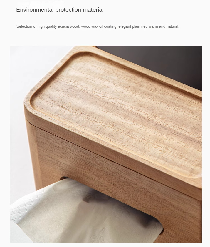 Black Walnut, Acacia Solid Wood Multi-Functional Tissue Box