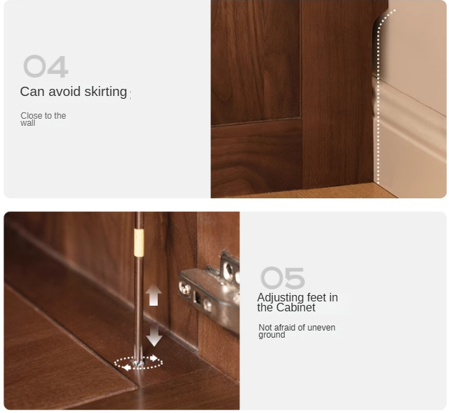 Black Walnut Solid Wood Wardrobe Combination.