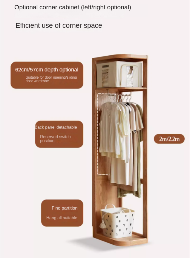 Ash Solid Wood Wardrobe Modern.