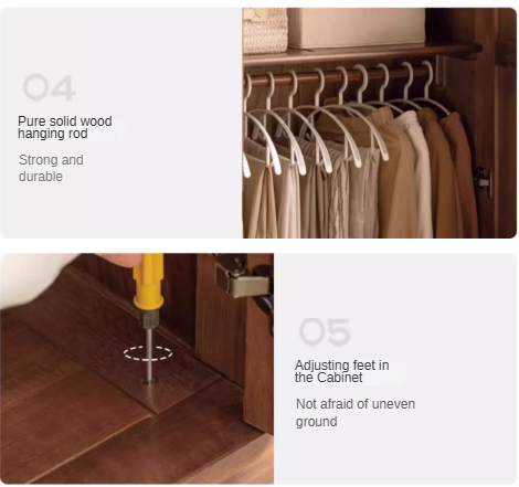 Black Walnut Solid Wood Wardrobe.