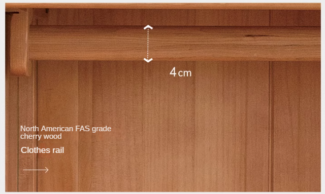 Cherry Wood Wardrobe Retro Style Skeleton Line.