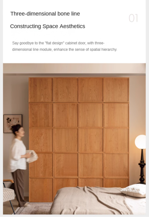 Cherry Wood Wardrobe Retro Style Skeleton Line.