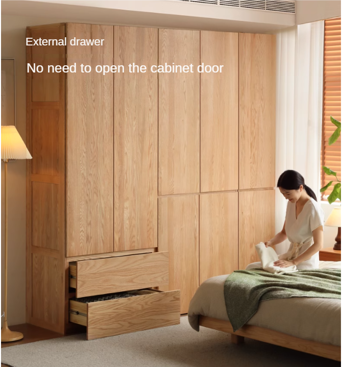 Oak, Ash Solid Wood Sectional Wardrobe.
