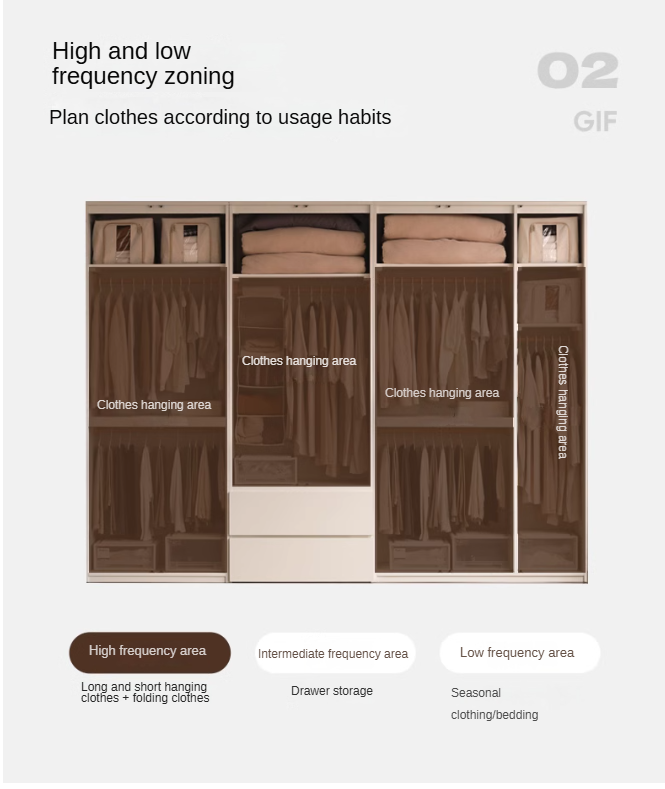 Pine, Oak Solid Wood Sectional Large Wardrobe Cream Style.