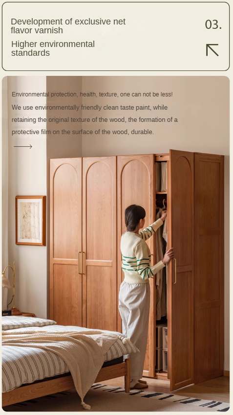 Cherry Solid Wood Vintage Wardrobe.