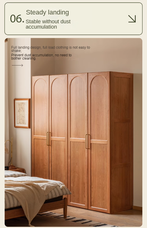 Cherry Solid Wood Vintage Wardrobe.