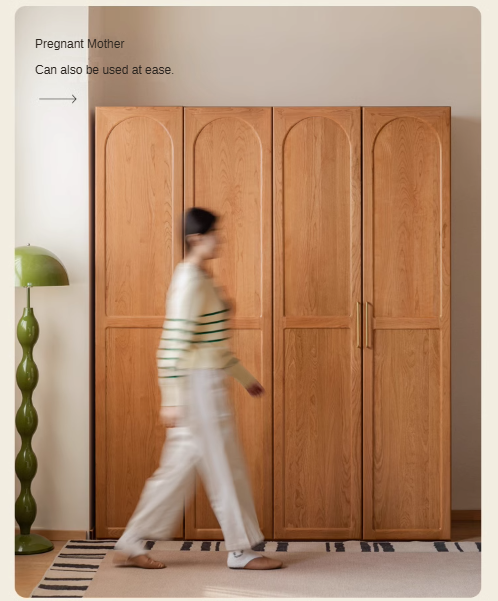 Cherry Solid Wood Vintage Wardrobe.