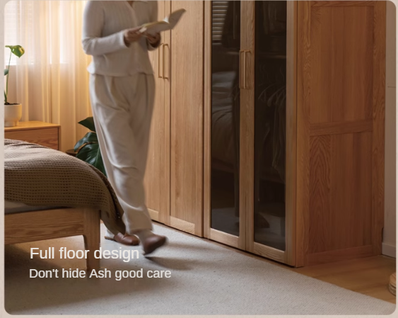 Oak Solid Wood Modern Wardrobe Free Combination.