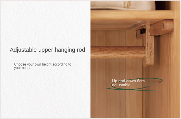 Oak Solid Wood Modern Wardrobe Free Combination.
