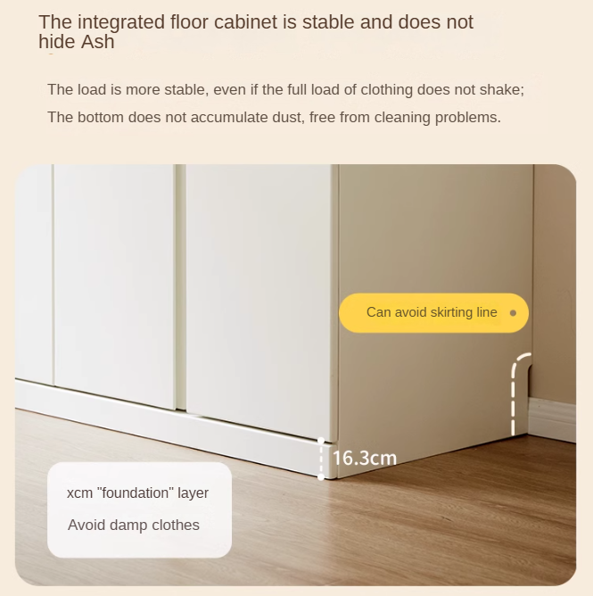 Solid Rubberwood Cream Style Nordic Wardrobe.