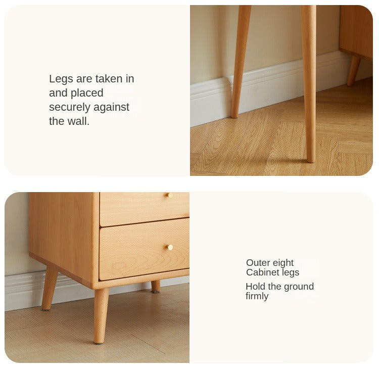 Beech Solid Wood Modern Vanity Table.