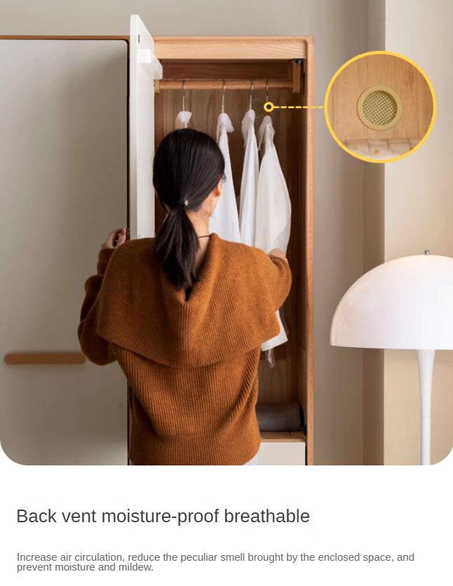 Poplar Solid Wood Modern Nordic Wardrobe