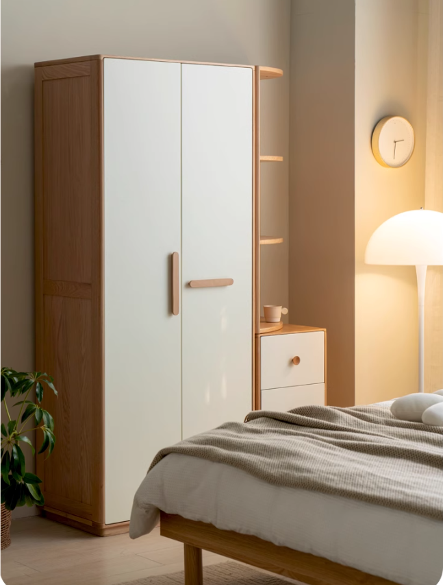 Poplar Solid Wood Modern Nordic Wardrobe