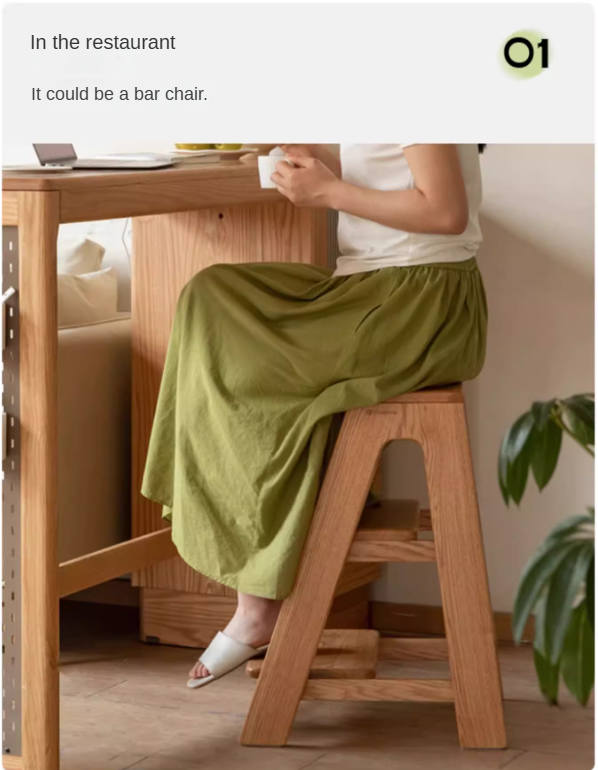 Oak Solid Wood Step Stool