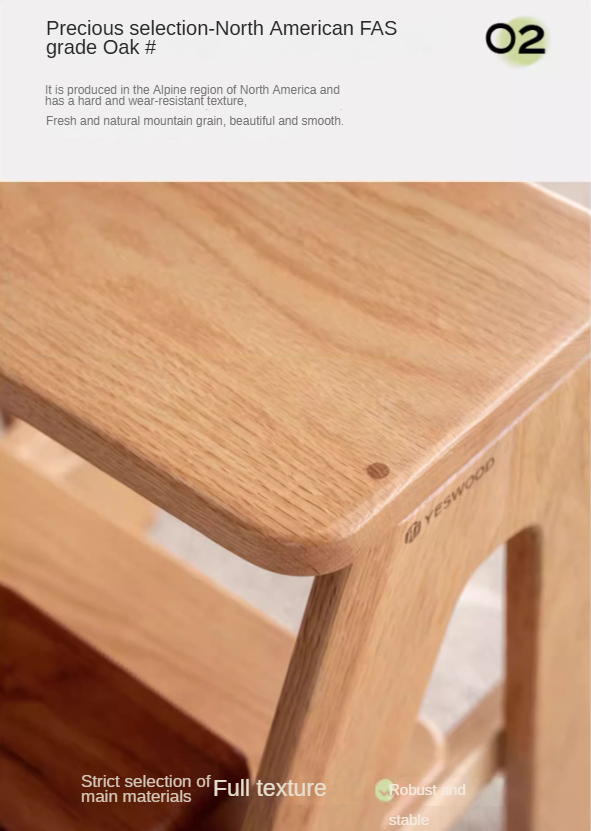 Oak Solid Wood Step Stool