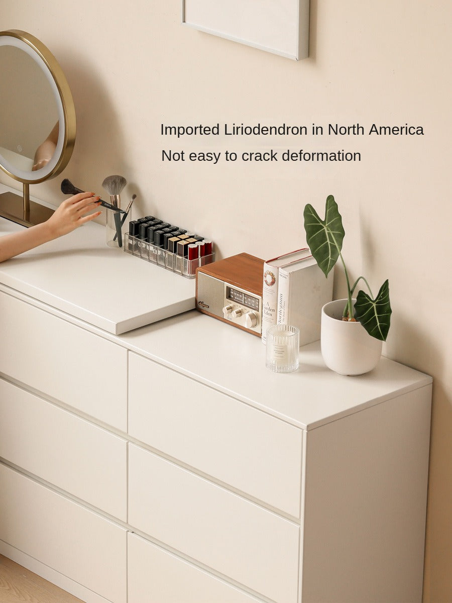 Solid RubberWood Cream Style Telescopic Vanity Table.