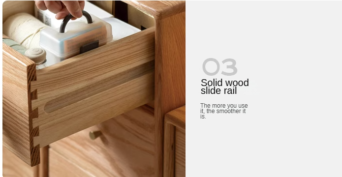Oak, Beech Solid Wood Chest of Drawers, Multi-Functional Storage Cabinet Combination