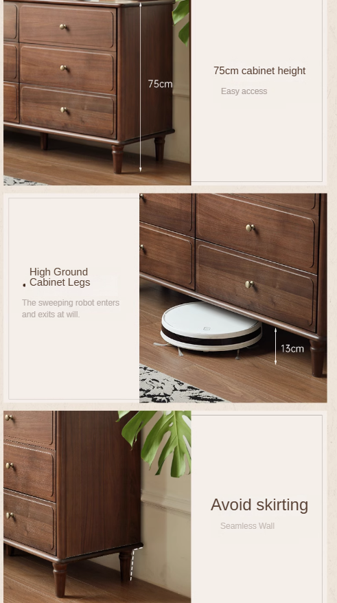 Black Walnut Solid Wood Retro Cabinet.