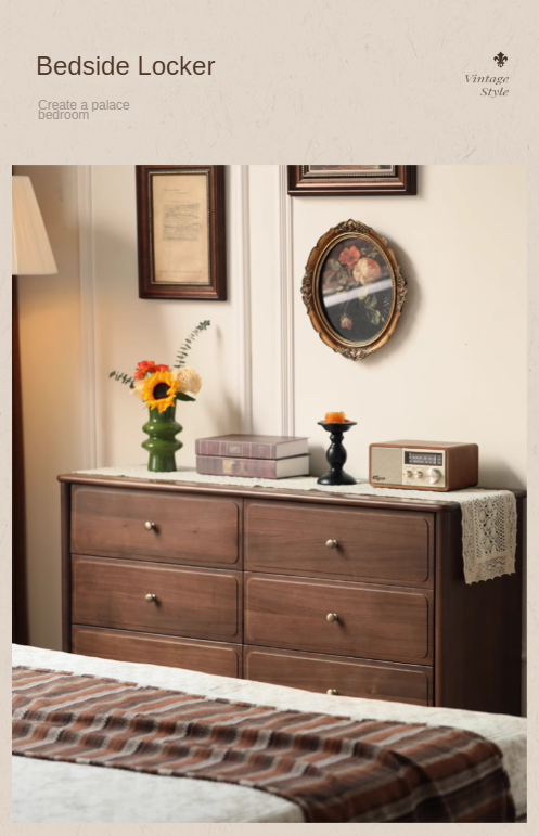 Black Walnut Solid Wood Retro Cabinet.