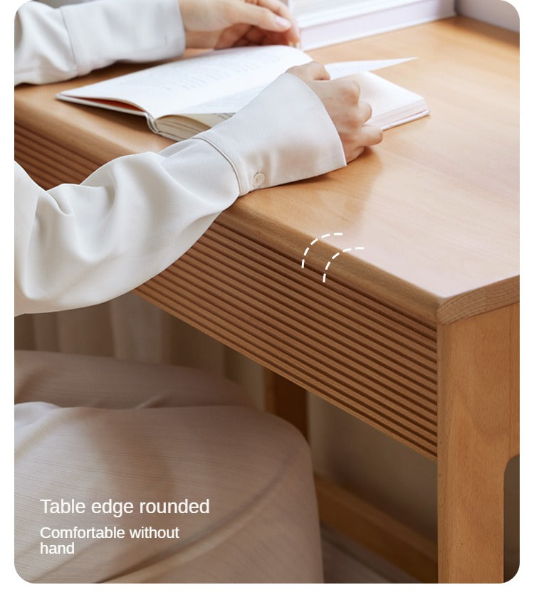 Beech Solid Wood Desk Nordic Nightstand.