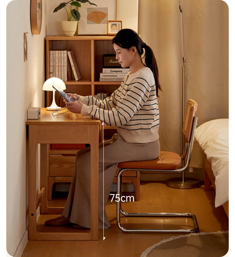 Beech Solid Wood Desk Nordic Nightstand.